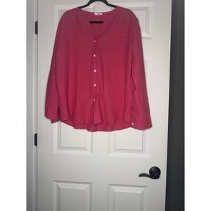 Ekouaer Plus Size Lounge Set Xxl Button Down Top Shorts Pink  Beach Outfit